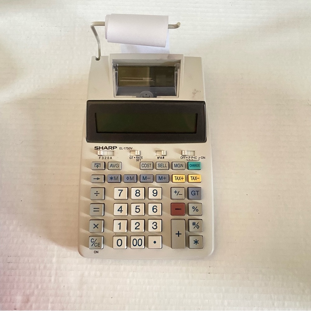 Sharp EL-1750V Printing Calculator READ DESCRIPTION